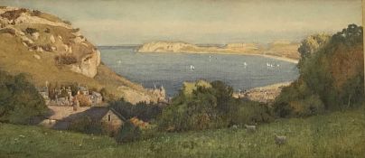 WILLIE STEPHENSON (1893-1938) watercolour - Llandudno view from the Great Orme, signed, 45 x 94cms