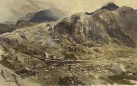 KEITH ANDREW watercolour - titled verso 'Gwastadnant Nant Peris', signed and dated 1988, 36 x 55cms