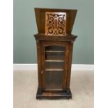 VICTORIAN ROSEWOOD MUSIC SHEET CABINET, rectangular top, with carved corbel pillar details