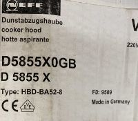 COOKER HOOD BY NEF, boxed as new, spec as per label