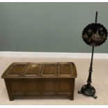 VICTORIAN & LATER FURNITURE PARCEL comprising a mother-of-pearl inlaid papier mache pole screen with