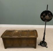 VICTORIAN & LATER FURNITURE PARCEL comprising a mother-of-pearl inlaid papier mache pole screen with