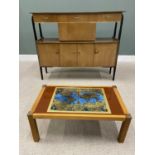 MID-CENTURY NATHAN BRAND DINING ROOM SIDEBOARD & REPRODUCTION MAP TOP COFFEE TABLE, the top part