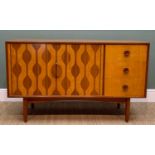 MID-CENTURY VANSON TEAK SIDEBOARD BY ROBERT HERITAGE, possibly for Heal's, three drawers to the