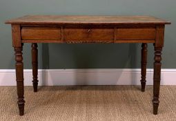VICTORIAN OAK DRESSING TABLE, with cushion frieze drawer, 74h x 117w x 58cms d Provenance: private