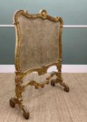 19TH CENTURY GILTWOOD ROCOCO FIRESCREEN, shaped cartouche form, with acanthus and rocaille