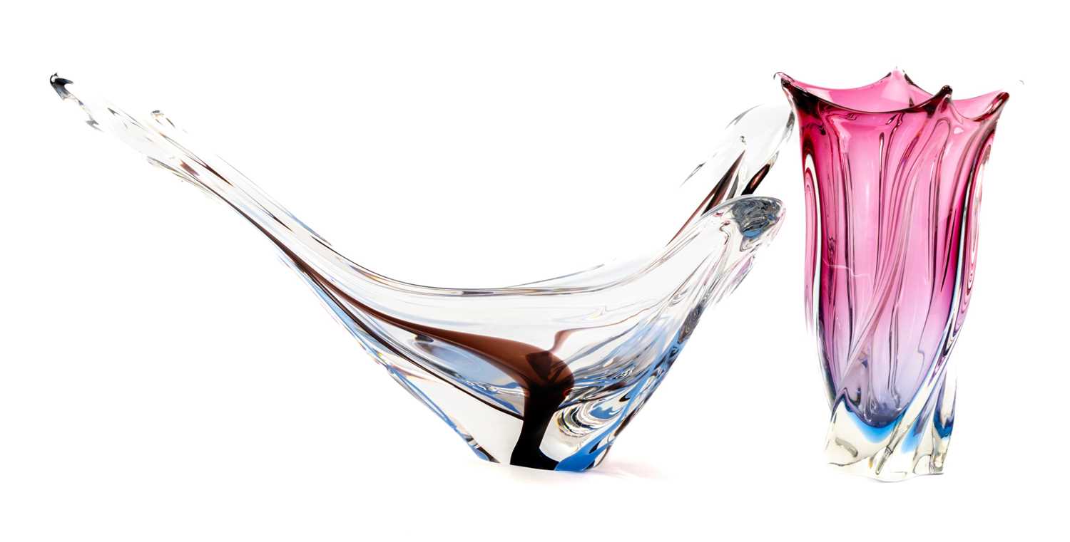 STUDIO GLASS & BOHEMIAN FLASKS, comprising MAX VERBOEKET FOR KRISTALUNIE MAASTRICT studio glass - Image 2 of 5