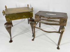TWO 19TH CENTURY FOOTMEN, steel and brass, largest 43.5cms w (2) Provenance: collection of the