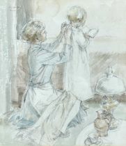 ‡ JEAN HARPER watercolour and pencil - entitled 'Evening', signed, 24 x 22cms Provenance: private