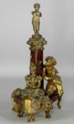 FRENCH FIGURAL ALLEGORY OF 'LOVE', late 19th Century, modelled as a young couple at the base of