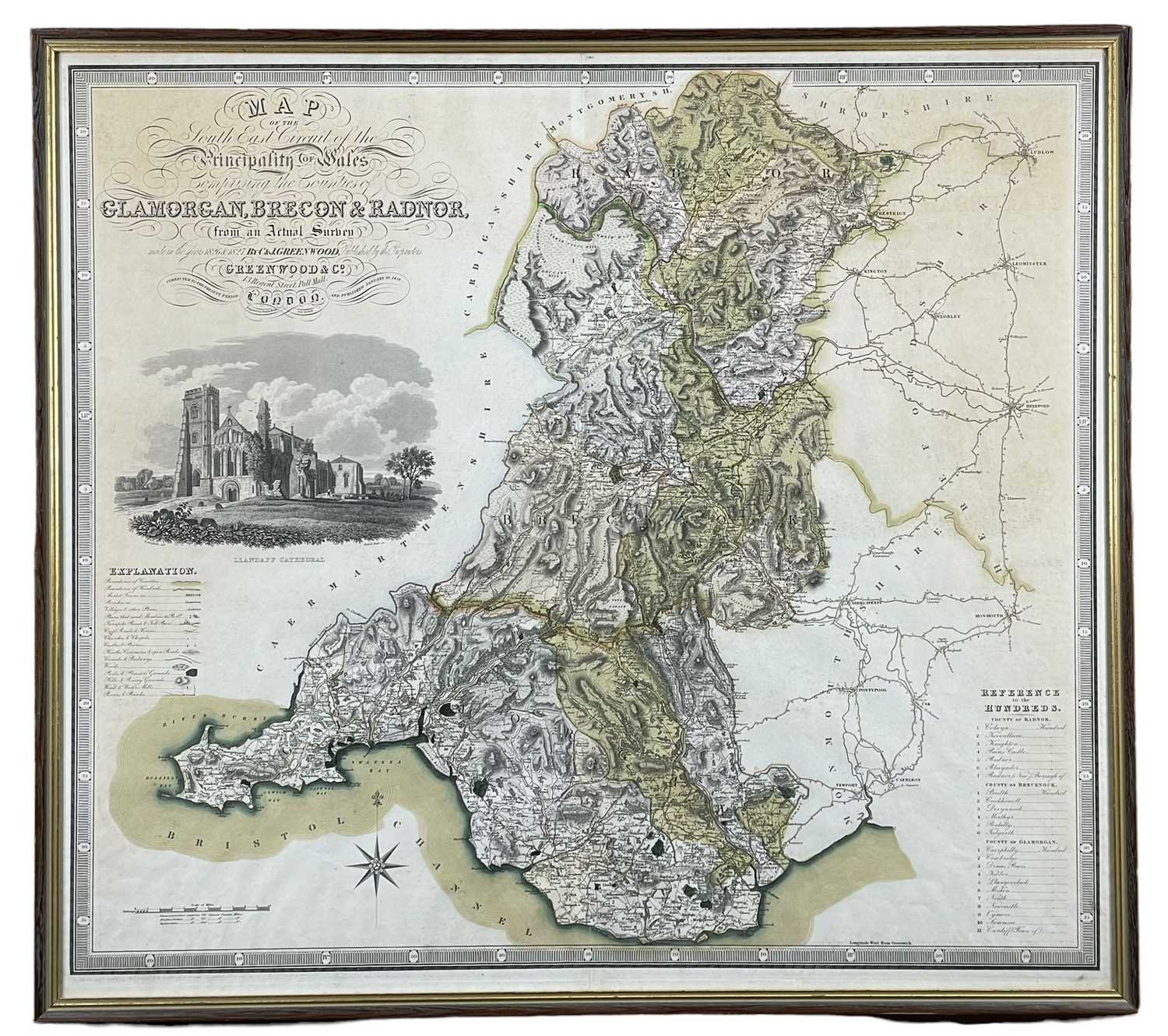 THREE ANTIQUE WELSH MAPS, including Thomas Kitchin 'Glamorganshire', and two larger Greenwood & - Image 2 of 4