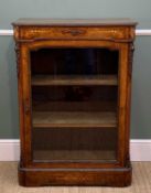 VICTORIAN WALNUT & ROSWOOD CROSSBANDED PIER CABINET, with brass appliques to the frieze and canted