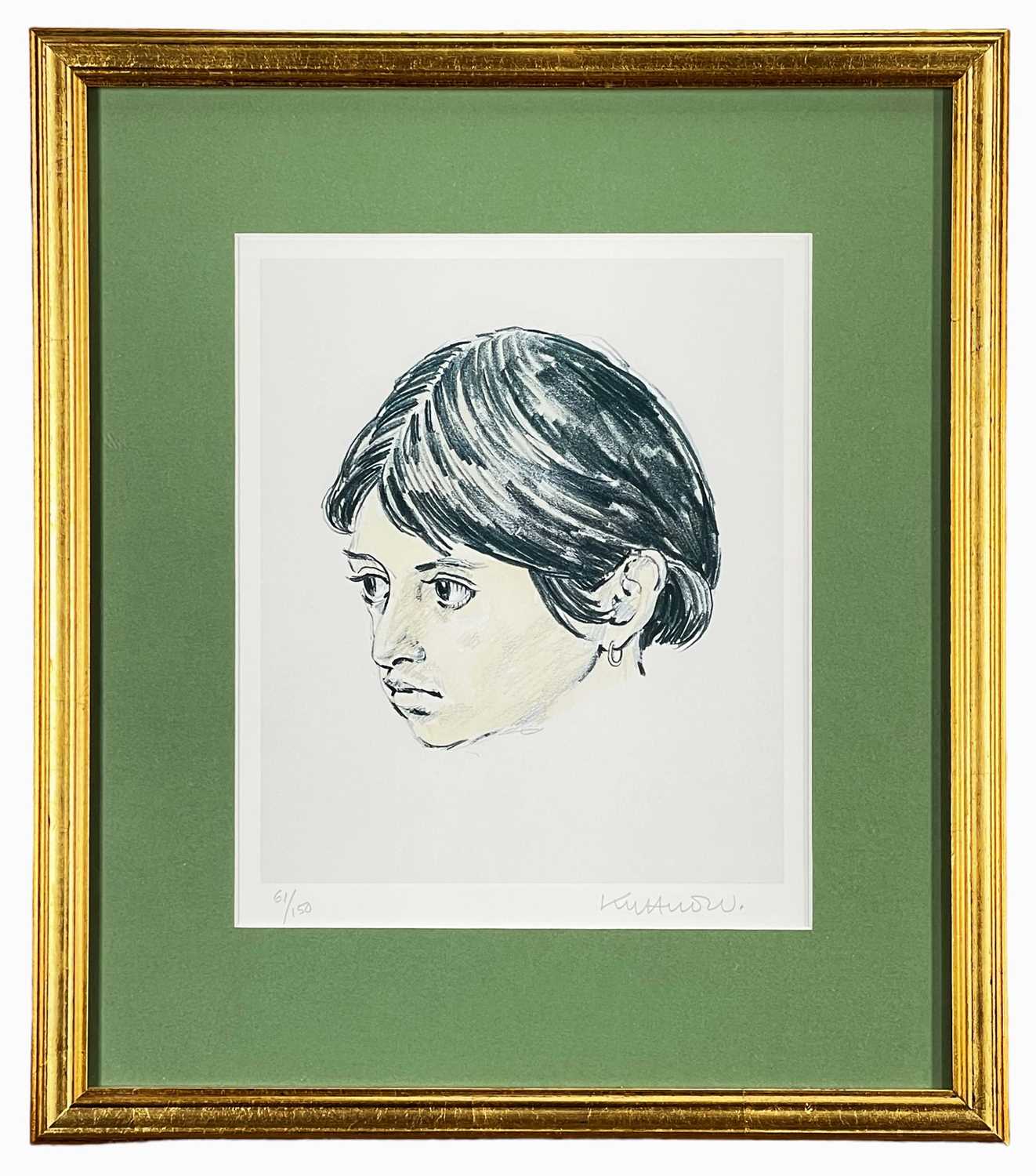 ‡ SIR KYFFIN WILLIAMS RA limited edition (61/150) print - head portrait of Tehuelche girl, Norma