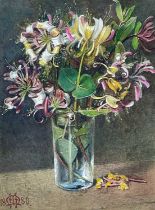 JOSEPH MIDDLETON JOPLING (1831-1884) watercolour - entitled verso 'Honeysuckle' monogrammed and