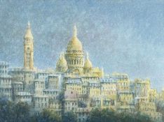 ‡ PAULINE FAZAKERLEY watercolour - entitled verso, 'Towards Sacre Coeur, Paris', signed, 26 x