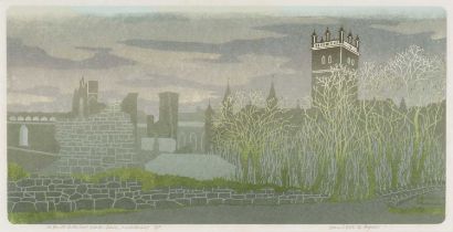 ‡ BERNARD GREEN (1931-1998) test print linocut - entitled in pencil 'St. David's Cathedral, Winter