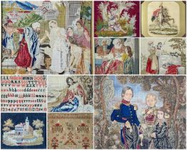 ASSORTED COLLECTION OF NEEDLEWORK & BERLIN WOOLWORK, inc. two samplers, one by Jane Thomas dated