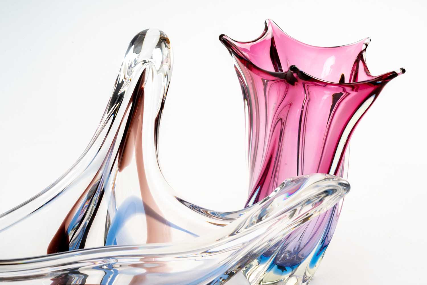 STUDIO GLASS & BOHEMIAN FLASKS, comprising MAX VERBOEKET FOR KRISTALUNIE MAASTRICT studio glass - Image 3 of 5