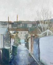 ‡ PHILIP WATKINS oil on panel - entitled verso, 'Brick Lane', signed, signed and dated 2005 verso,