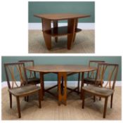 ASSORTED MID-CENTURY FURNITURE, comprising four G-Plan dining chairs with dralon upholstery, 87h x
