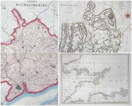 THREE UNFRAMED MAPS, comprising John Stockadale engraved map 'Monmouthshire from the best