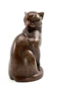 ‡ FELICITY AUDEN (20th Century) limited edition (2/15) patinated bronze - seated cat, signed with