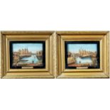 PAIR VICTORIAN CORK PICTURES, of Conwy Castle, ebonised slips, 15 x 20cms (2) Provenance: collection