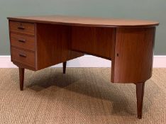 MID-CENTURY DANISH TEAK PARTNER'S SIDE DESK, possibly by Ganddal Mobelfabrik, three drawers, top