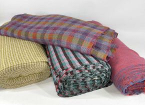 FOUR BOLTS OF CHECK / PLAID WOOL FABRIC (4) Provenance: private collection Swansea Comments: good