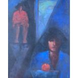 ‡ CHRISTINE KINSEY oil on canvas - entitled verso 'Llateies II - Yr Afal', 'Messenger II, The