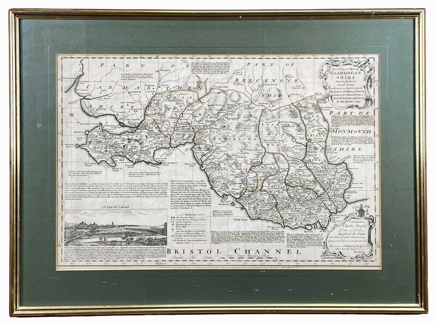 THREE ANTIQUE WELSH MAPS, including Thomas Kitchin 'Glamorganshire', and two larger Greenwood & - Image 3 of 4