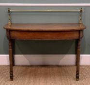 19TH CENTURY MAHOGANY DEMI-LUNE SERVING TABLE, converted from D-end dining table, later brass