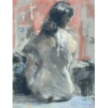 ‡ RAY DENTON pastel on paper - life drawing, seated nude, signed, 30 x 23cms Provenance: private