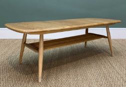 MID-CENTURY ERCOL WINDSOR 459 OCCAISIONAL COFFEE TABLE, blue label, elm and beech, natural finish,