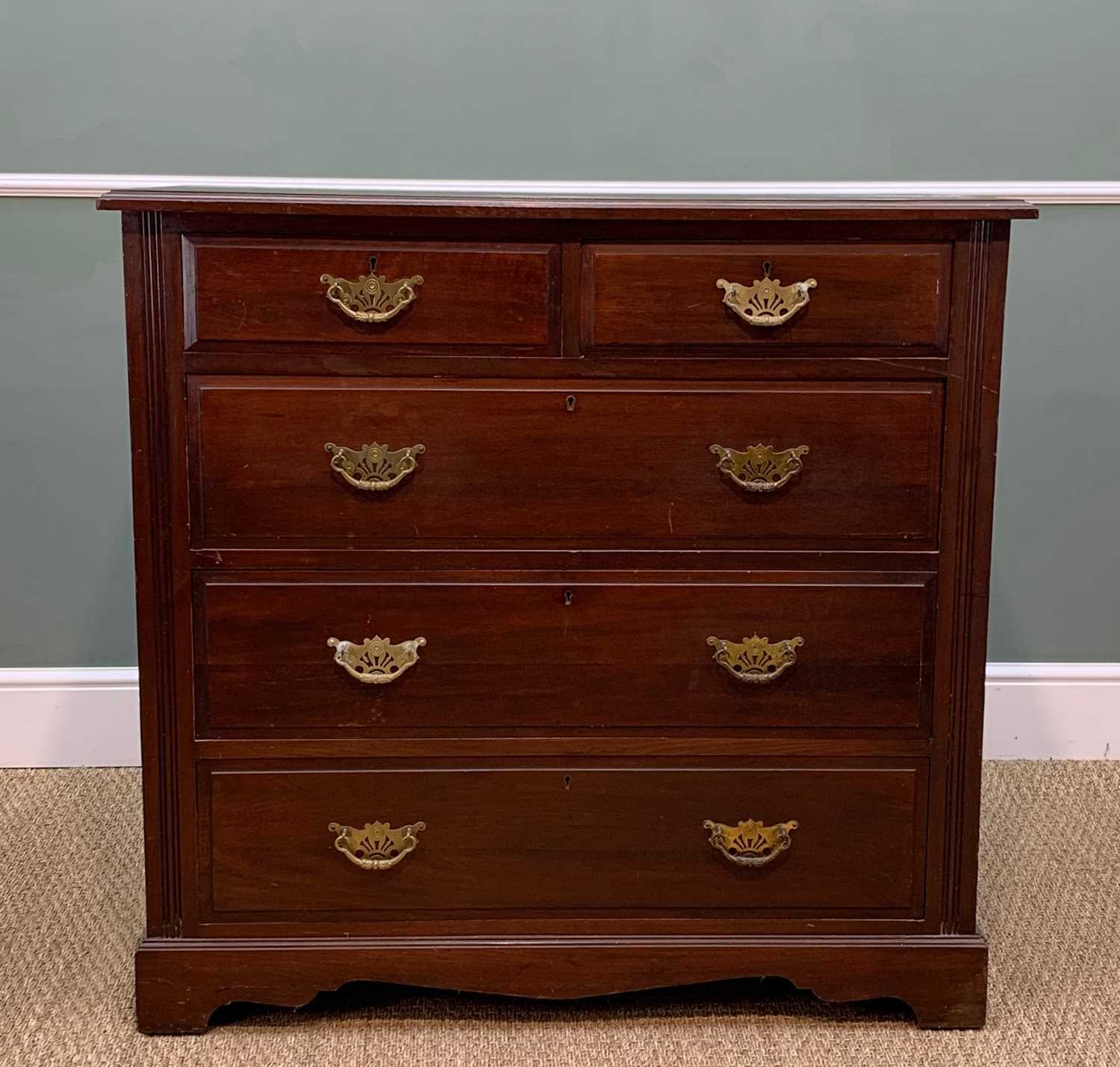 COLLECTION OF FURNITURE including, mahogany chest, two short over three long graduated drawers, - Image 2 of 8