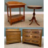 ASSORTED FURNITURE including, restored late 19th C French Canadian washstand, 86h x 71w x 48cms d,