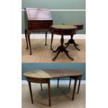 ASSORTED OCCASIONAL FURNITURE to include, D-end dining table with centre leaf and metal slides, 70.