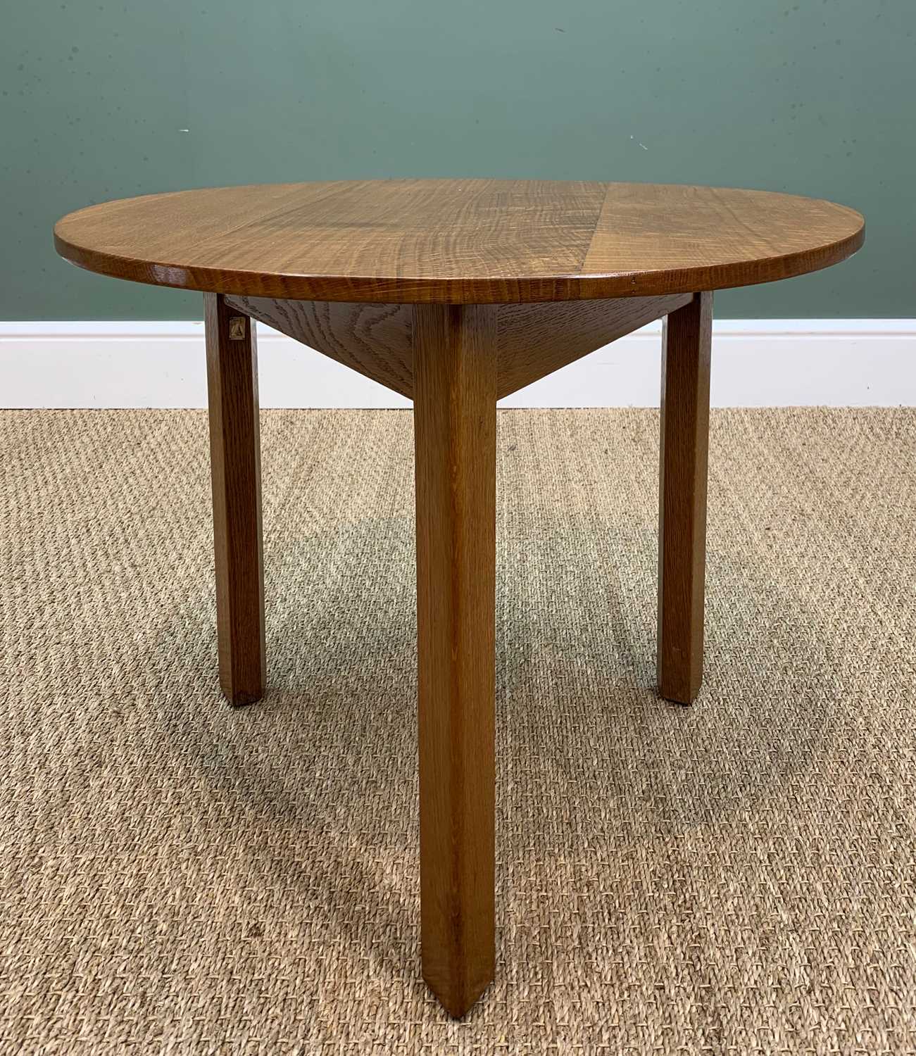 BRYNMAWR OAK CRICKET TABLE, c. 1930s, with label, 51h x 60.5cms diameter Provenance: private - Image 3 of 8