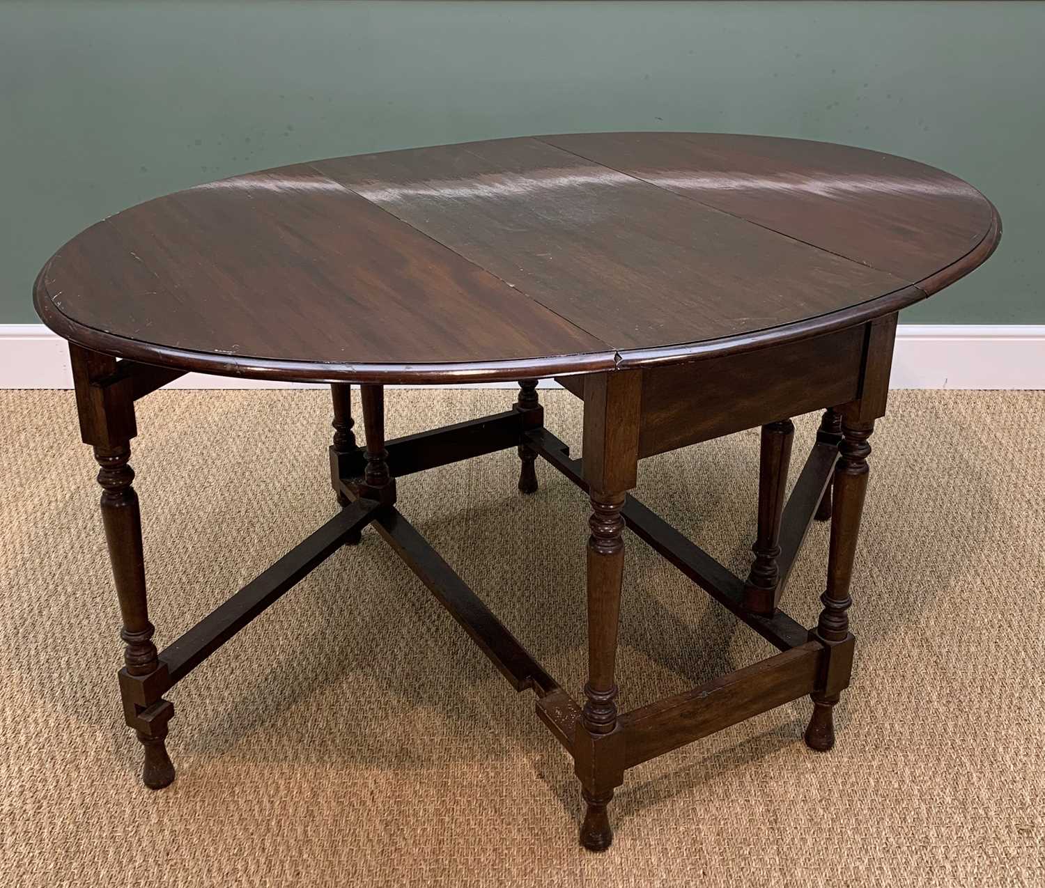 LATE 19TH C. MAHOGANY CHEST, GATELEG TABLE & CHAIRS, the chest north country or Scottish, fitted - Image 10 of 11