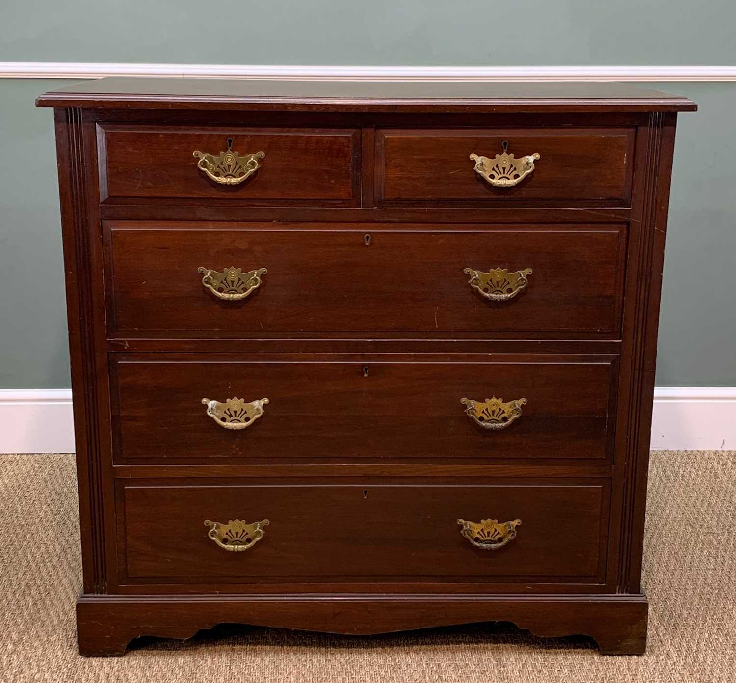 COLLECTION OF FURNITURE including, mahogany chest, two short over three long graduated drawers, - Image 4 of 8