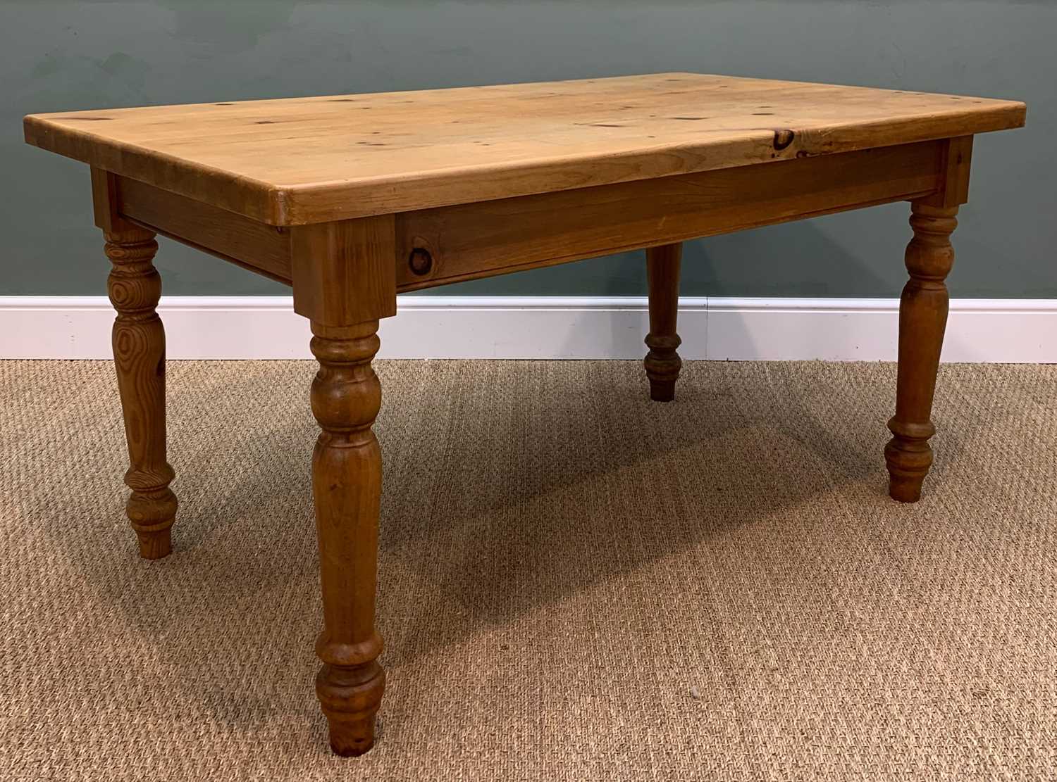 MODERN PINE KITCHEN TABLE, 78h x 152w x 89cms d Provenance: consigned via West Wales Comments: - Image 2 of 3