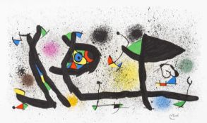 AFTER JOAN MIRO colour lithograph - abstract, entitled 'Surrealist Garden', circa 1974, published by