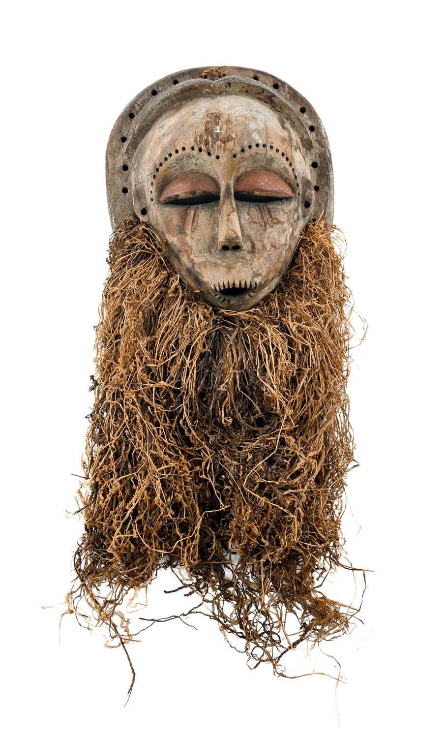 FANG MASK, Gabon, 27.5cms high, with raffia beard Provenance: private collection Devon Comments: