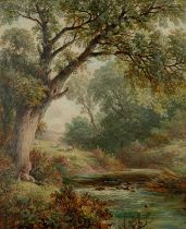 EDUARD HILDEBRANDT (German, 1818-1869) oil on canvas - 'A Hot Summer's Day in Surrey', signed on