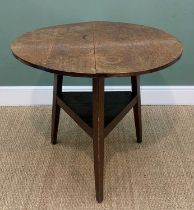 19TH CENTURY OAK TWO TIERED CRICKET TABLE, 75h x 83cms diam. Provenance: private collection Mid