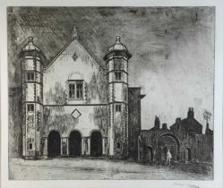 ‡ GEORGE CHAPMAN etching - view of Uppingham School, Rutland, signed in pencil, pl. 46.5 x 55cms