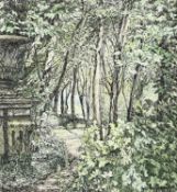 ‡ JANE CARPANINI pen and wash - entitled verso 'A Glimpse of Arcadia' on Bankside Gallery label