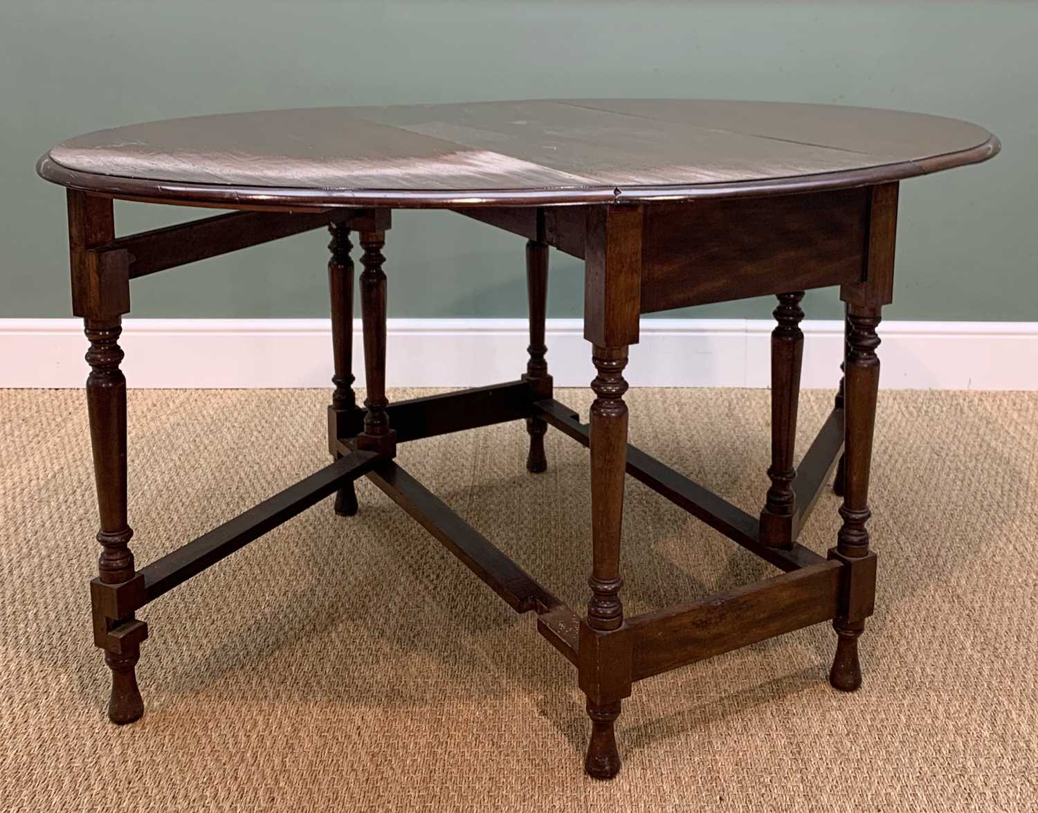 LATE 19TH C. MAHOGANY CHEST, GATELEG TABLE & CHAIRS, the chest north country or Scottish, fitted - Image 9 of 11