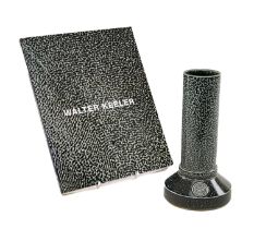 ‡ WALTER KEELER salt glazed stoneware - vase or spill-holder in cobalt blue with tapered base and