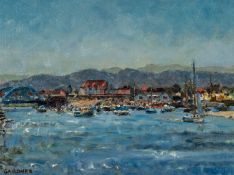 KEITH GARDNER oil on board - entitled verso 'Rhyl Harbour', signed, 22 x 29.5cms Provenance: private